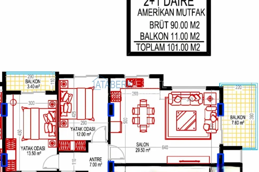 Buy cheap Finished two-bedroom apartment in a complex under completion in Mahmutlar 1