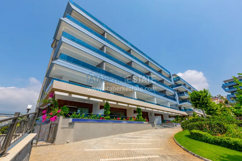 Compact 1+1 penthouse for rent in Kargicak with direct sea and mountain views C12 10 