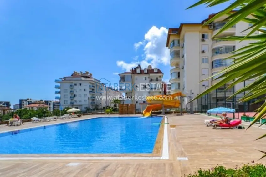 Furnished 1+1 apartment overlooking the sea and the historical fortress, Cikcilli district — Alanya  4 