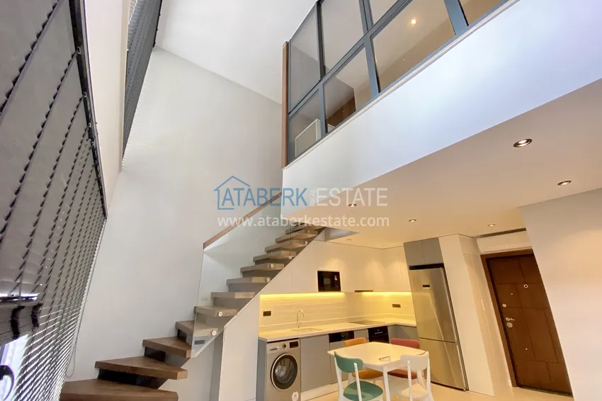 Purchase Loft duplex 1+1 with new furniture in a new building in the center of Alanya - Cleopatra Beach area 2 