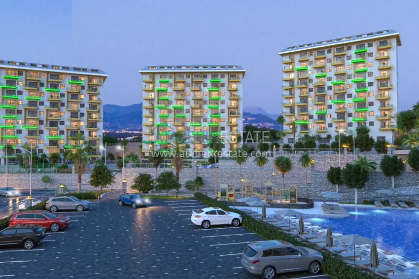 Квартиры 1+1 от собственника с чистовой отделкой в комплексе на этапе строительства, район Авсаллар – Алания 1