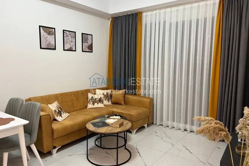 Rent a 1+1 furnished apartment in a residential complex — Alanya, Avsallar district No. 58 1