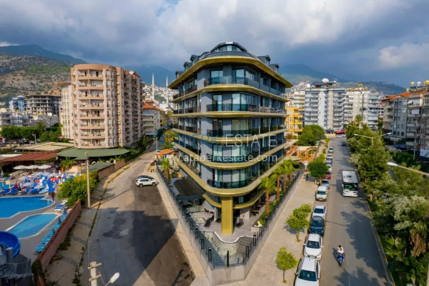 Furnished 1+1 apartment in a new residential complex near Cleopatra Beach - Alanya Center 5