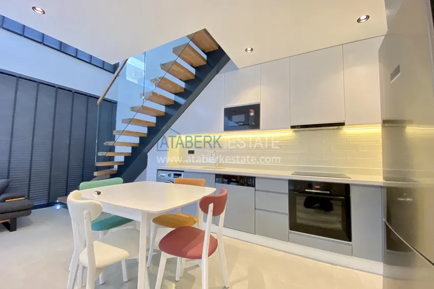 Purchase Loft duplex 1+1 with new furniture in a new building in the center of Alanya - Cleopatra Beach area 5 