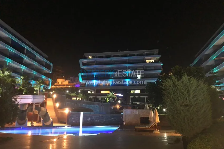 Compact 1+1 penthouse for rent in Kargicak with direct sea and mountain views C12 25 