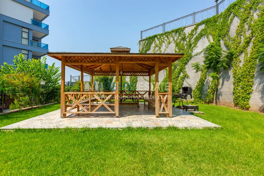 Compact 1+1 penthouse for rent in Kargicak with direct sea and mountain views C12 6 