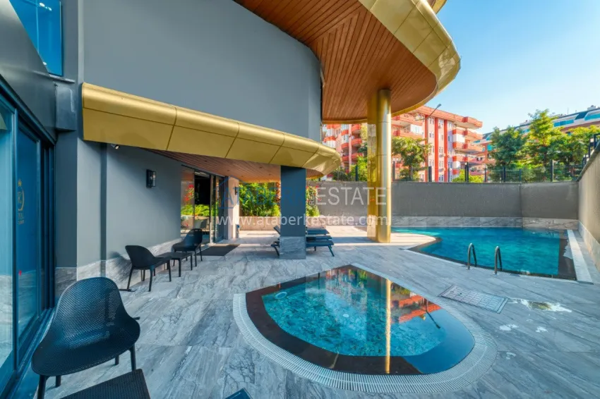 Furnished 1+1 apartment in a new residential complex near Cleopatra Beach - Alanya Center 7