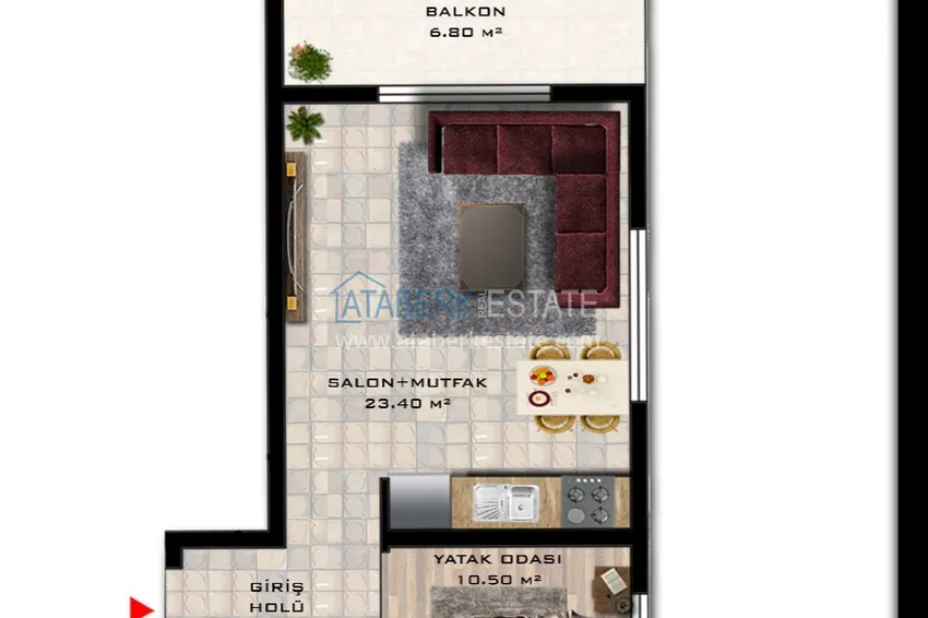 Buy cheap 1+1 apartment with new furniture mountain views in a modern complex - Mahmutlar district, Alanya 1 