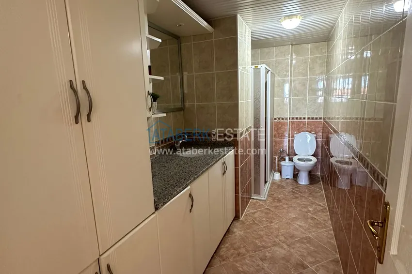 Purchase 4+1 penthouse duplex with furniture and sea views in an area open to residence permits, Tosmur — Alanya 14