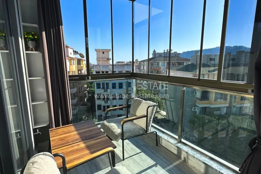 Purchase  Furnished apartment in the center of Alanya, three-room with glazed balcony 14 