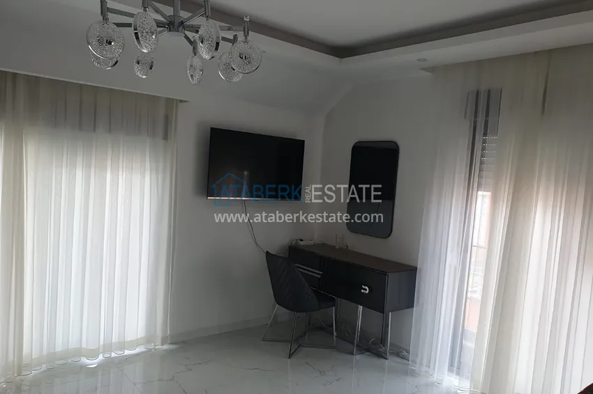Purchase Linear four-room penthouse with furniture in the center of Alanya in a comfortable complex 21 