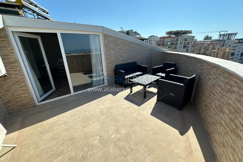 Purchase 4+1 penthouse duplex with furniture and sea views in an area open to residence permits, Tosmur — Alanya 24