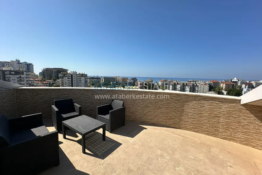 Purchase 4+1 penthouse duplex with furniture and sea views in an area open to residence permits, Tosmur — Alanya 25