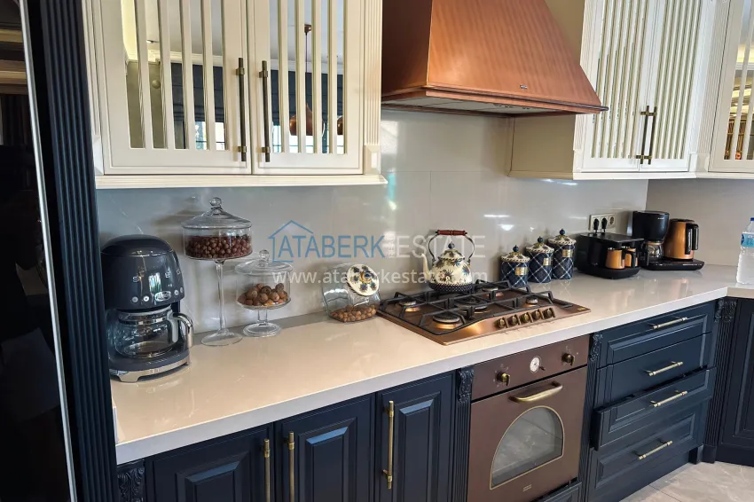 Purchase Furnished triplex villa with modern interior in Alanya - Oba district 9 