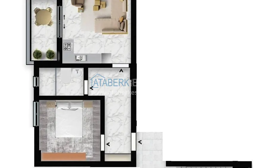 Buy cheap One-bedroom apartment completely ready for living in Alanya, Tosmur district 1 