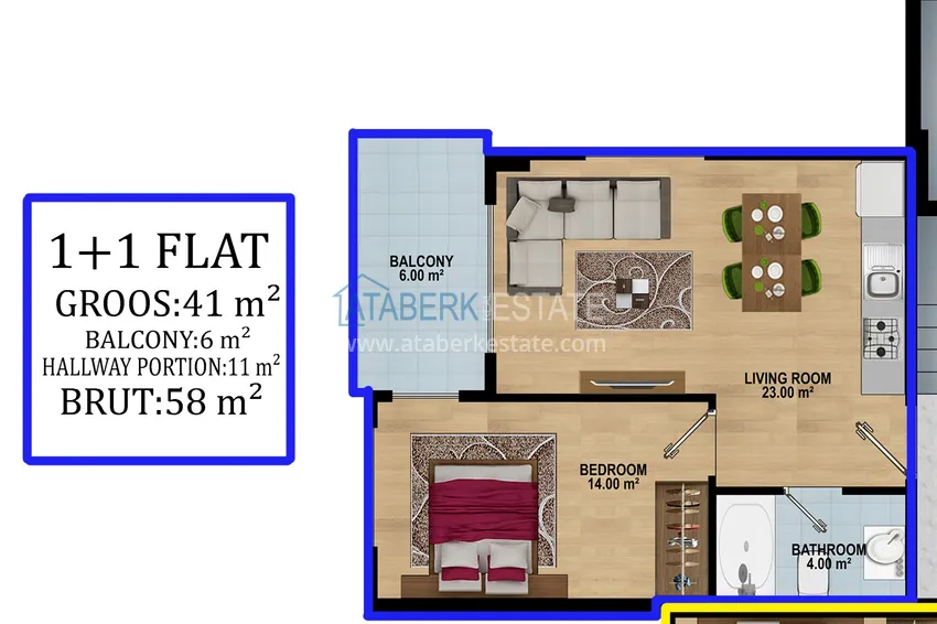 Buy cheap 1+1 apartment under construction, from an investor in the Avsallar hotel-type complex — Alanya 1 