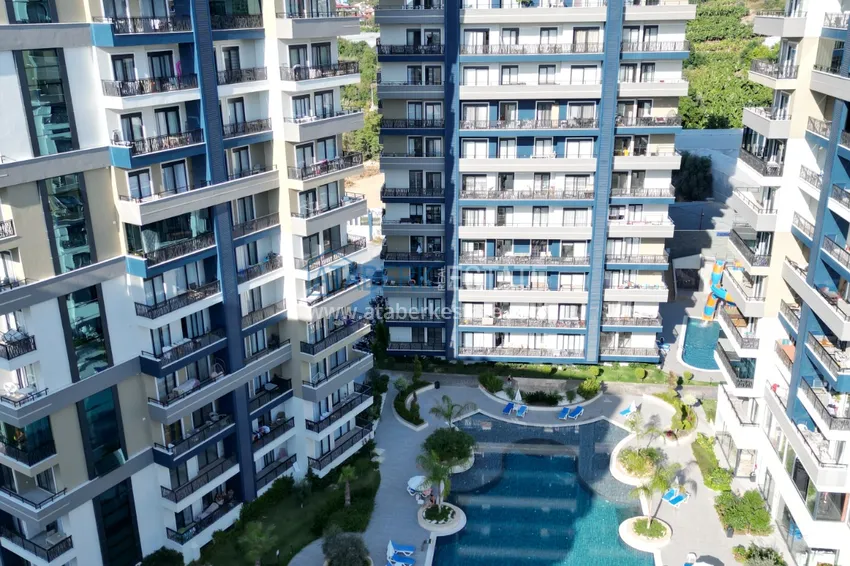 1+1 apartment with furniture and sea view in a hotel-type complex, Mahmutlar district — Alanya 3 