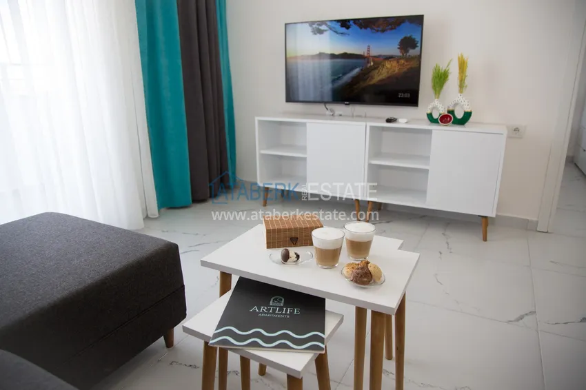 Purchase  Apartment for rent in Alanya, Avsallar district with furniture in a complex with a private beach  10 