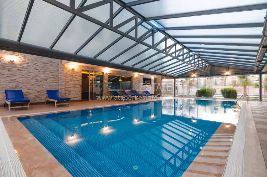 Furnished 2+1 apartment with separate kitchen, glazed balcony and sea view, Kestel district — Alanya 12 