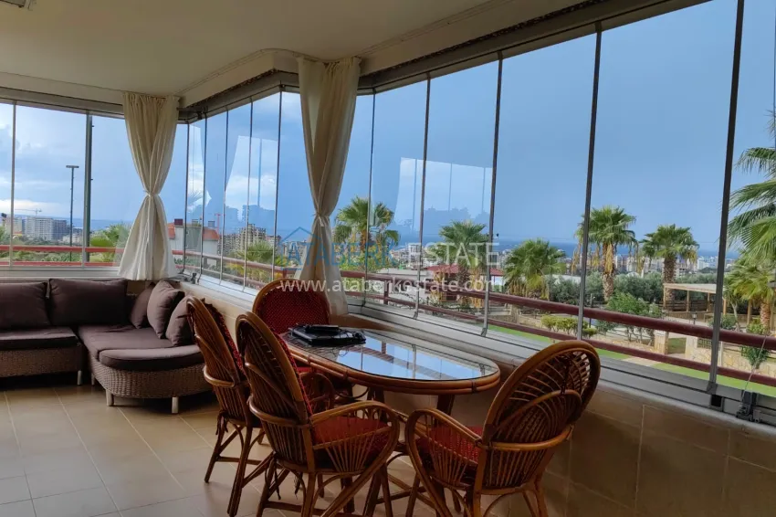 Purchase Panoramic two-bedroom apartment with furniture, glazed balcony in Mahmutlar 13