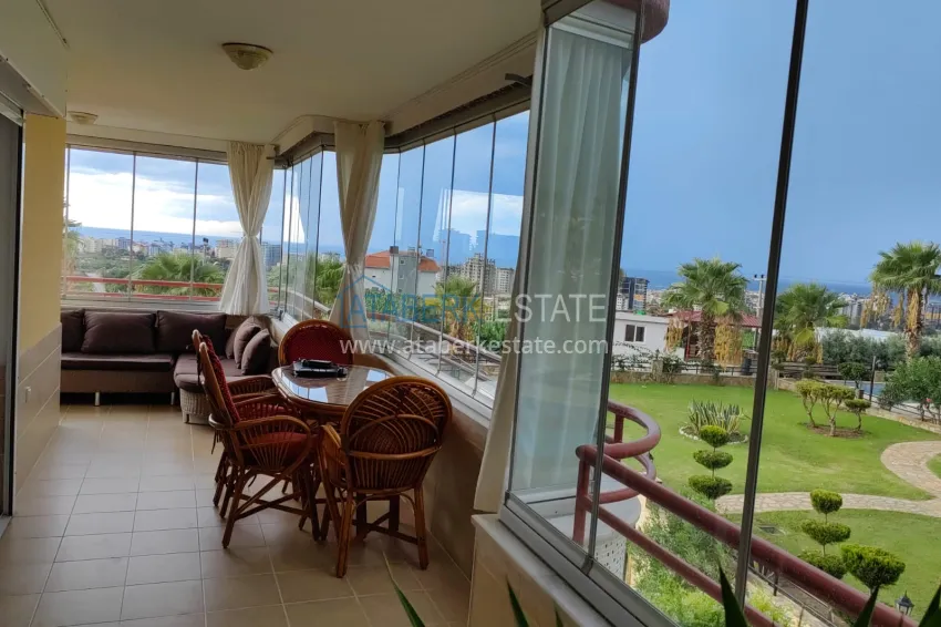 Purchase Panoramic two-bedroom apartment with furniture, glazed balcony in Mahmutlar 16