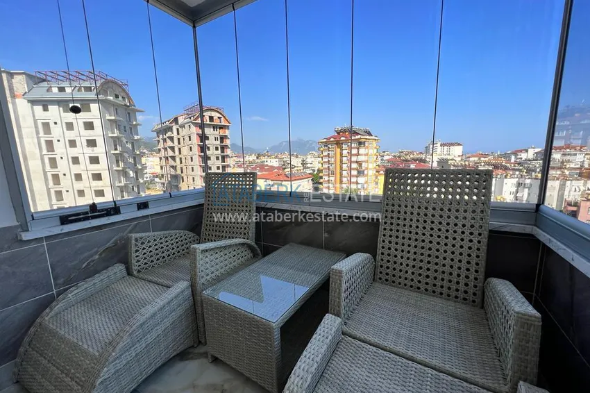 Purchase  Apartment 2+1 with furniture and glazed balcony in the center of Alanya - Cleopatra Beach area. Real estate for residence permit 16 