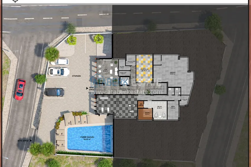 Buy cheap Comfort segment complex project under construction in the center of Alanya  1 