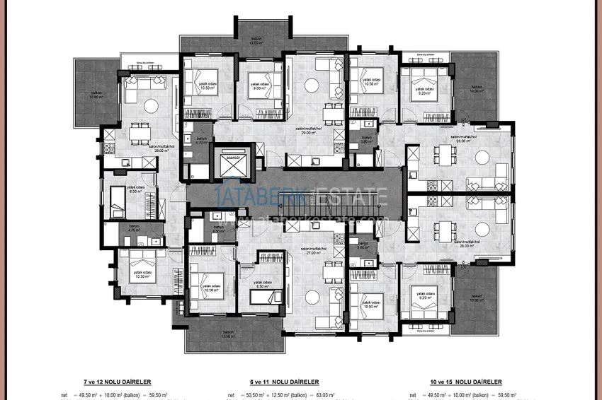 Buy cheap Comfort segment complex project under construction in the center of Alanya  5 