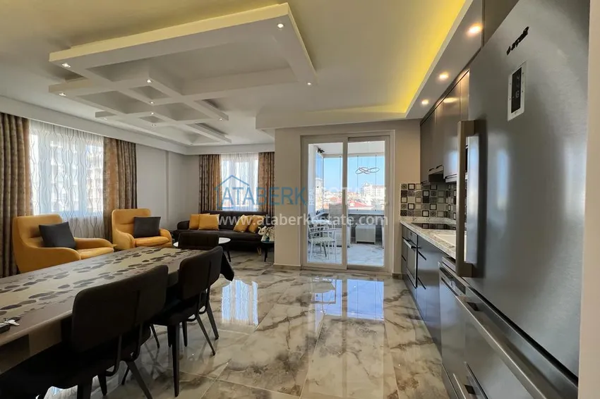 Purchase  Apartment 2+1 with furniture and glazed balcony in the center of Alanya - Cleopatra Beach area. Real estate for residence permit 3 