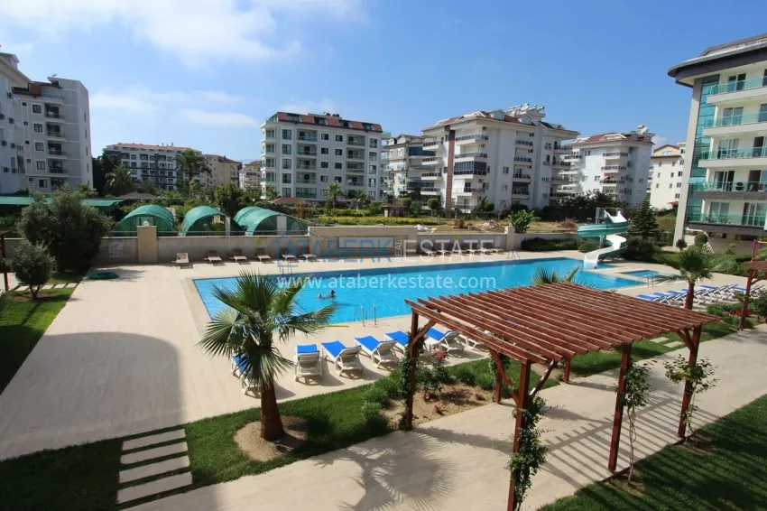 Furnished 2+1 apartment with separate kitchen, glazed balcony and sea view, Kestel district — Alanya 3 