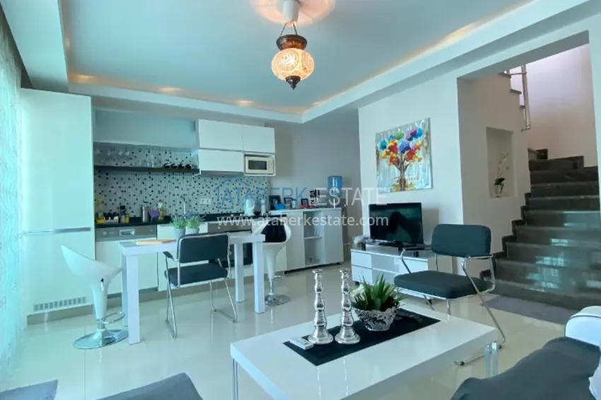 Purchase 3+1 penthouse duplex with furniture and a glazed balcony in the Oba area. Real estate for a residence permit 3 