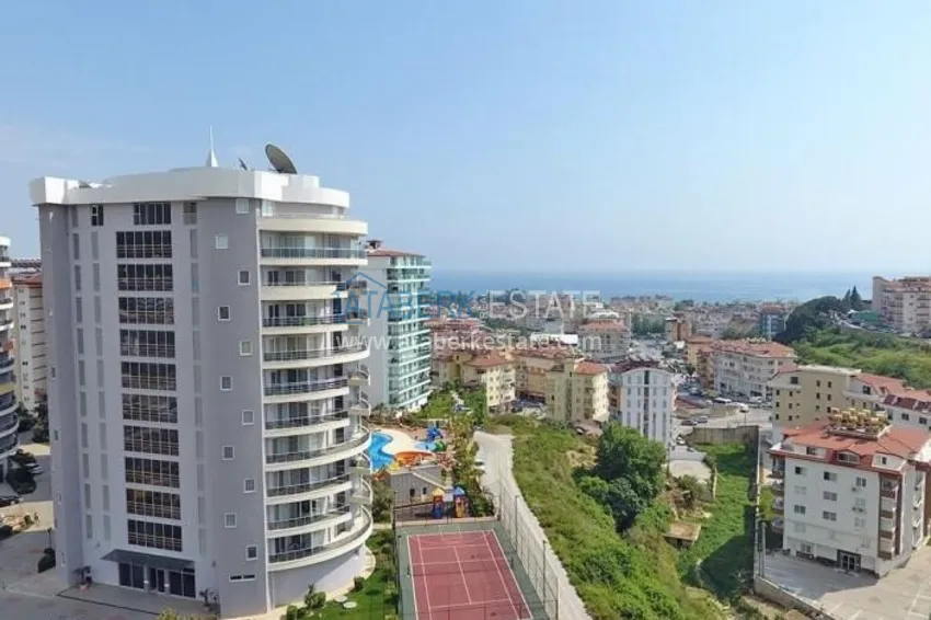 1+1 apartment with furniture and sea view in Cikcilli area, Alanya 5 