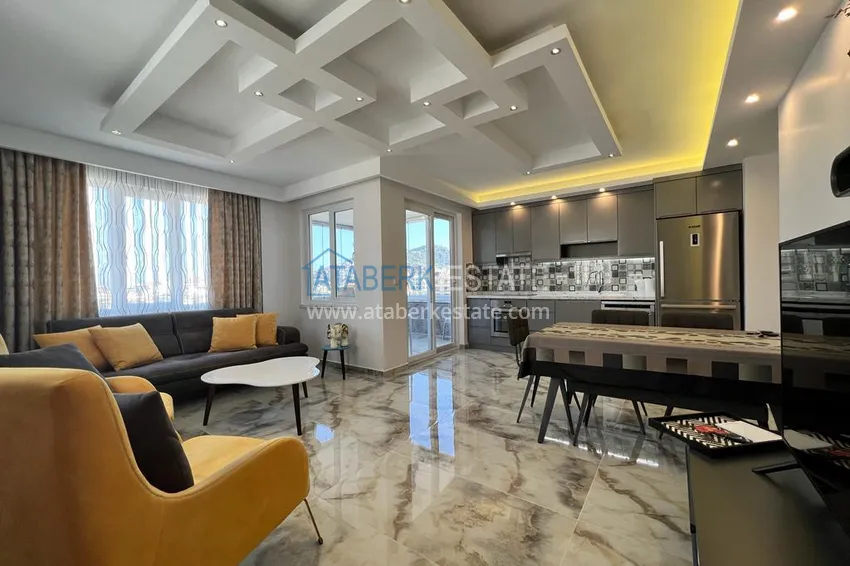 Purchase  Apartment 2+1 with furniture and glazed balcony in the center of Alanya - Cleopatra Beach area. Real estate for residence permit 4 