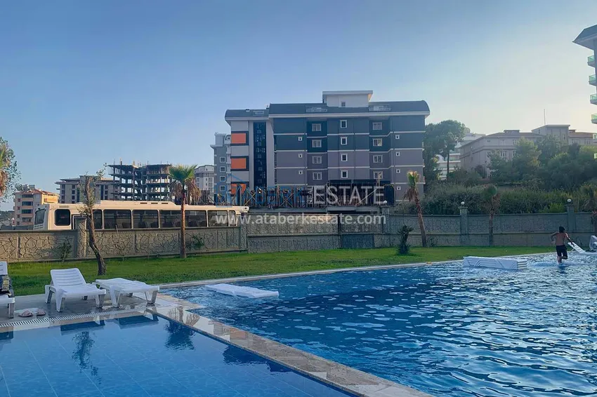 1+1 apartment for rent in the Avsallar area in a luxury residential complex 5 