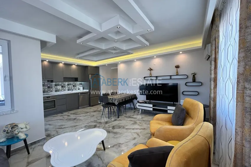 Purchase  Apartment 2+1 with furniture and glazed balcony in the center of Alanya - Cleopatra Beach area. Real estate for residence permit 5 