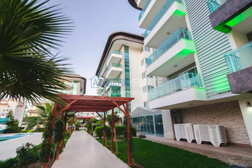 Furnished 2+1 apartment with separate kitchen, glazed balcony and sea view, Kestel district — Alanya 5 