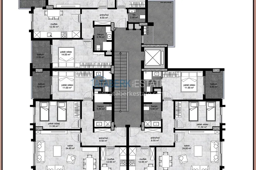 Buy cheap Comfort segment complex project under construction in the center of Alanya  8 