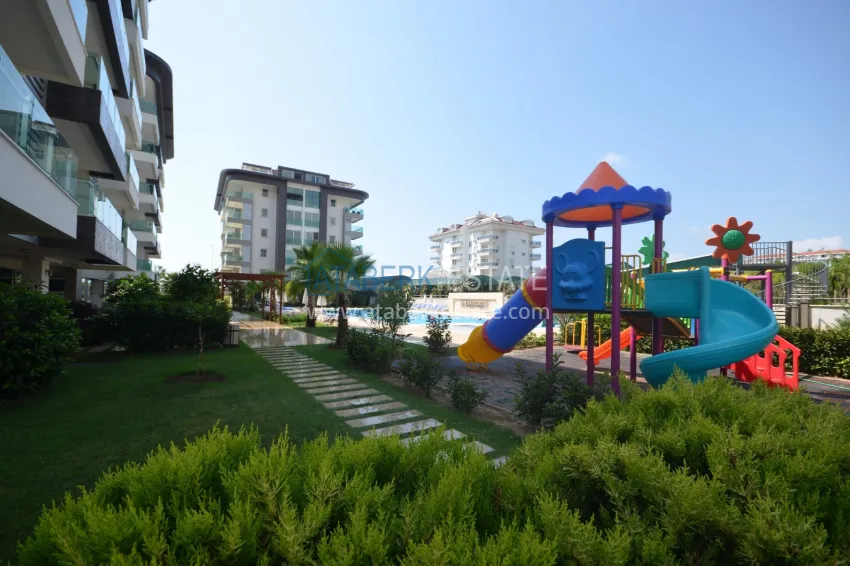 Furnished 2+1 apartment with separate kitchen, glazed balcony and sea view, Kestel district — Alanya 7 
