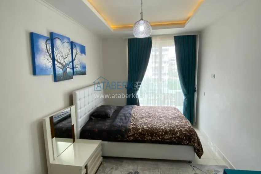 Purchase Furnished 2+1 apartment with separate kitchen, glazed balcony and sea view, Kestel district — Alanya 7 