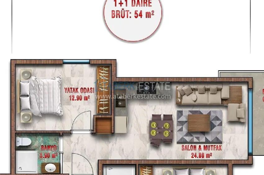 Buy cheap Finely finished one-bedroom apartment in Alanya, Avsallar district 2 