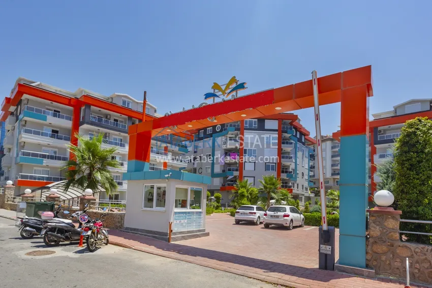 Furnished 1+1 apartment with side sea view, Kestel district — Alanya 18 