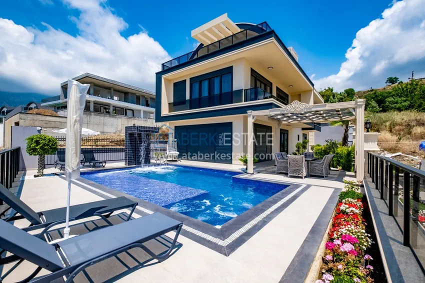 Property for citizenship! Detached luxury villa with stunning views in Kargicak area 1 