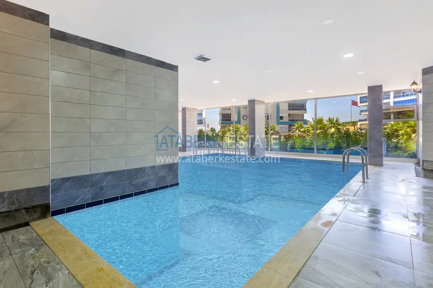 Furnished 1+1 apartment with side sea view, Kestel district — Alanya 28 