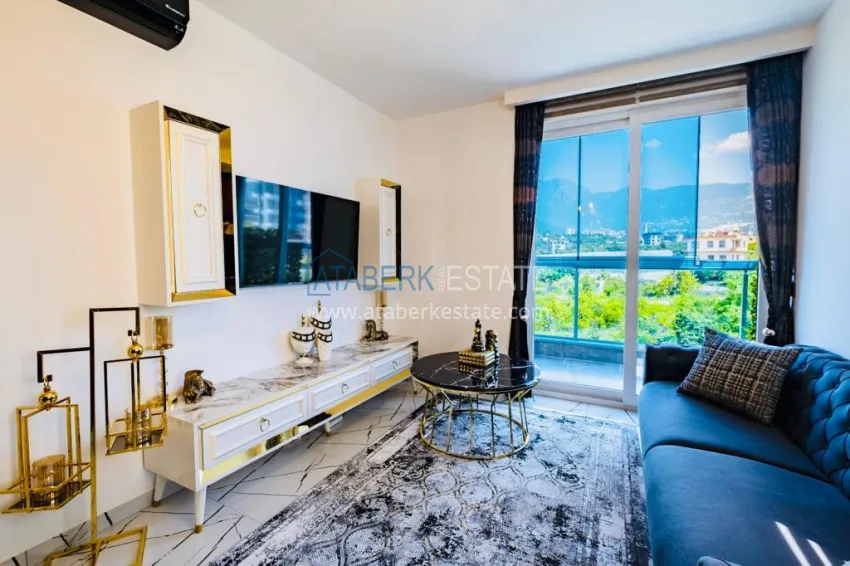 Purchase Newly furnished apartment with a glazed balcony in a modern complex - Oba district, Alanya 2 