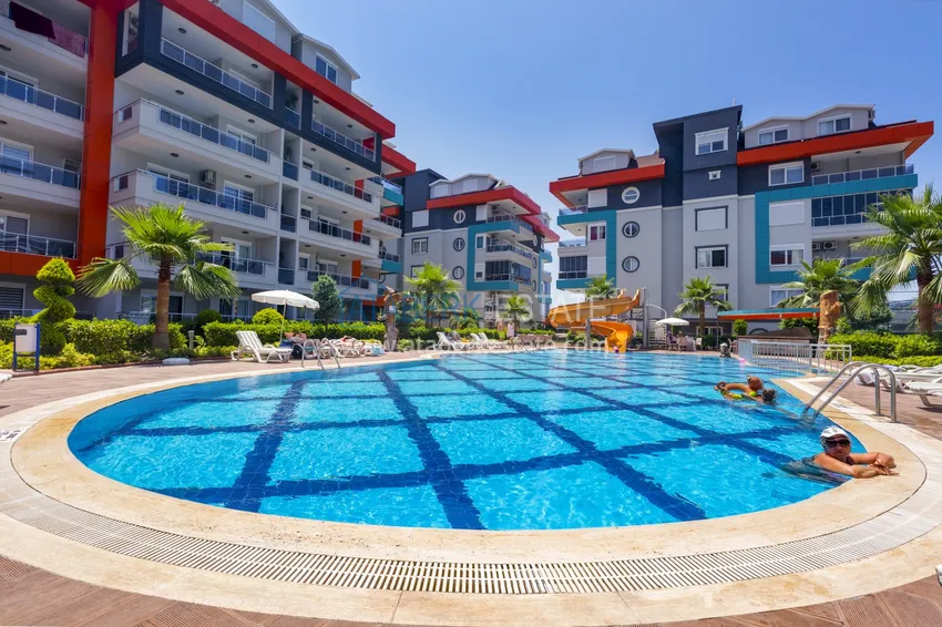Furnished 1+1 apartment with side sea view, Kestel district — Alanya 5 
