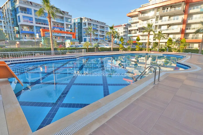 Furnished 1+1 apartment with side sea view, Kestel district — Alanya 8 