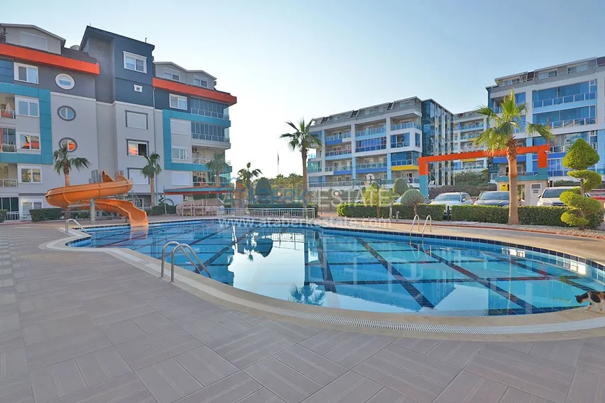 Furnished 1+1 apartment with side sea view, Kestel district — Alanya 9 