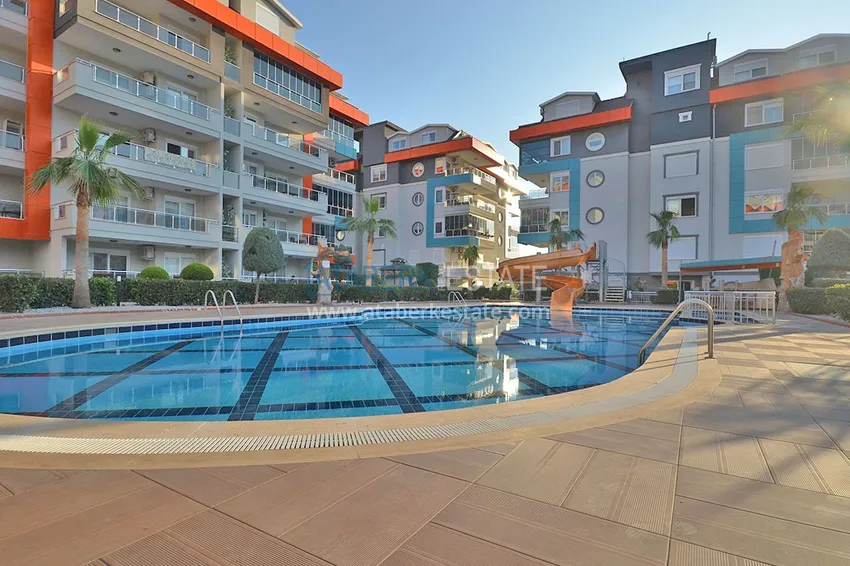 Furnished 1+1 apartment with side sea view, Kestel district — Alanya 10 