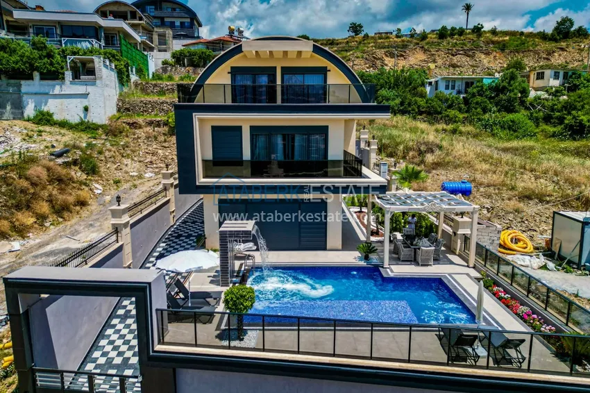 Property for citizenship! Detached luxury villa with stunning views in Kargicak area 5 