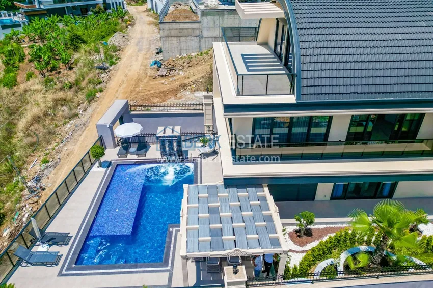 Property for citizenship! Detached luxury villa with stunning views in Kargicak area 7 